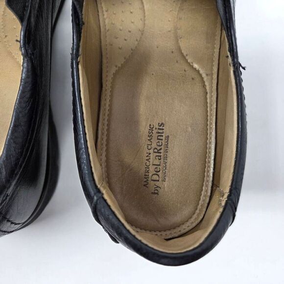 AMERICAN CLASSICS BY DE LA RENTIS SHOES MENS 13 M COMFORT LOAFER BLACK LEATHER